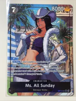 One Piece The Azure Sea’s Seven Ms. All Sunday OP14-084 Alt Art NM English - Image 1