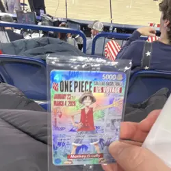 One Piece CCG Monkey D. Luffy College Basketball US Voyage Holo Card 2023 - Image 1
