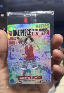 One Piece Monkey D. Luffy US Voyage College Basketball Card Rutgers Sealed - Image 1