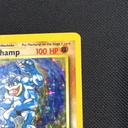 Machamp 8/102 1st Editon Base Set Holo With Swirl Vintage Pokemon TCG Card - Image 2
