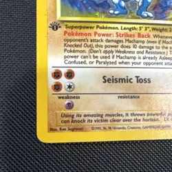Machamp 8/102 1st Editon Base Set Holo With Swirl Vintage Pokemon TCG Card - Image 4