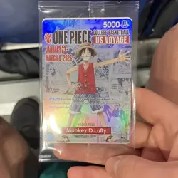 Bandai Namco Monkey.D.Luffy One Piece Card Game US Voyage Promo Holo - Image 1