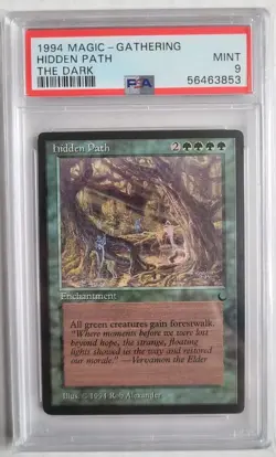 MTG Hidden Path PSA 9 MINT 1994 The Dark Vintage Reserved List Card RARE - Image 1