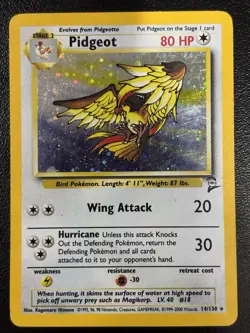 Pidgeot 14/130 Holo Rare Base Set 2 MP/HP Pokemon Card - Image 1
