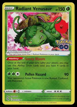 Pokemon Card - Radiant Venusaur Pokemon GO 004/078 Radiant Rare Holo - Image 1