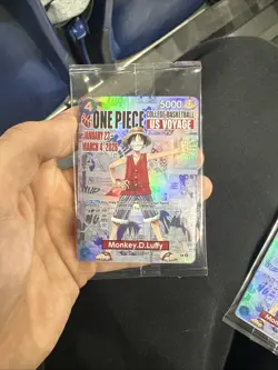 One Piece CCG Monkey.D.Luffy College Basketball US Voyage Promo Card - Image 1