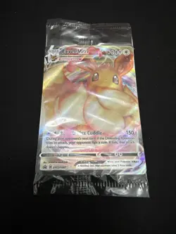 Pokemon TCG Eevee VMAX SWSH087 Black Star Promo Full Art Holo Card Sealed - Image 3