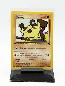 Pokemon Card Mankey #61/82 First Edition Non-Holo - Image 1