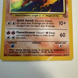 Flareon 3/64 - Jungle Unlimited Holo Rare Pokemon Card - Image 3