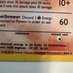 Flareon 3/64 - Jungle Unlimited Holo Rare Pokemon Card - Image 4