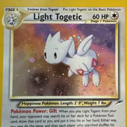 LIGHT TOGETIC 15/105 HOLO - Pokemon Card Neo Destiny 2000 Vintage LP - Image 3