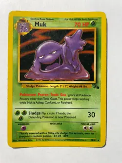 Muk 28/62 Fossil Set Rare Vintage 1999 Pokemon Card - LP - Image 1