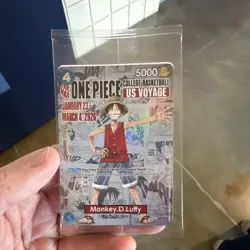 Bandai Namco One Piece CCG Monkey.D.Luffy US Voyage Basketball Promo Card - Image 1
