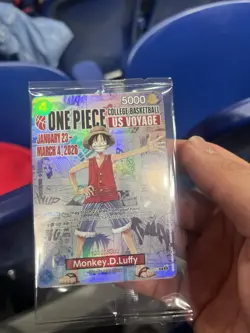 One Piece Monkey D. Luffy US Voyage College Basketball Trading Card IN HAND! - Image 1
