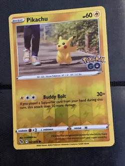 Pokemon Card TCG Pikachu 027/078 Reverse Holo Rare Pokemon Go Near Mint - Image 1