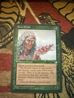 Mtg Magic Ice Age Rime Dryad Grey Border Missing Black Ink Misprint Error Card - Image 1