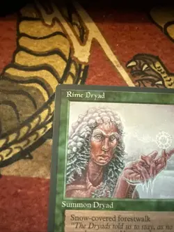 Mtg Magic Ice Age Rime Dryad Grey Border Missing Black Ink Misprint Error Card - Image 2