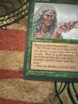 Mtg Magic Ice Age Rime Dryad Grey Border Missing Black Ink Misprint Error Card - Image 3