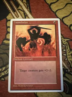 Mtg Magic Alternate 4th Edition Immolation Registration Error Misprint Card - Image 1