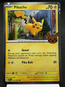 Pikachu 018/091 - Cosmos Holo - 2024 Trick Or Trade Pokemon Card NM - Image 1