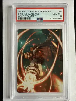 2025 MTG FINAL FANTASY ART SERIES GOLD STAMPED #8 BARRET WALLACE PSA 10 - Image 1