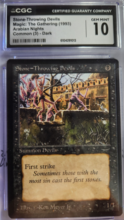 1993 Arabian Nights CGC 10 Gem Mint+ Stone Throwing Devills (Dark) - Image 1