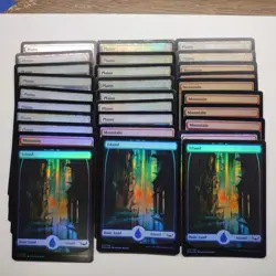 Lot of 45 Random FOIL Basic Lands - MTG Magic NM-LP Magic The Gathering - Image 1