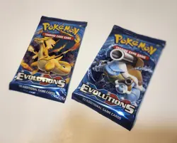 Factory Sealed Pokemon TCG XY Evolutions Booster 10 Card 2 Packs & Actual Shown - Image 1