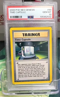 Pokemon unlimited Neo Genesis Time Capsule Non-Holo 90/111 PSA 10 MINT 💎 - Image 1