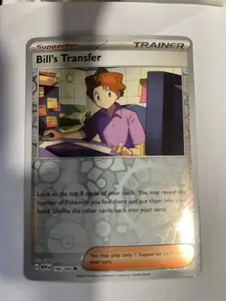 Bill's Transfer 156/165 Scarlet & Violet 151 Pokemon Reverse Holo Foil Rare - Image 1