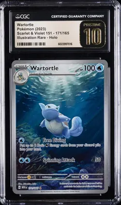 2023 POKEMON SCARLET & VIOLET 151 ILLUSTRATION RARE WARTORTLE CGC 10 PRISTINE - Image 1