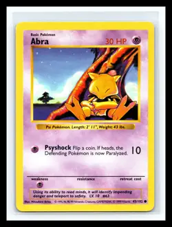 🔥 Abra | Pokemon TCG 1999 | (Shadowless Set) Non Holo Vintage # 43/102 - Image 1