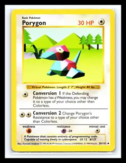 💥 Porygon | Pokemon TCG 1999 | (Shadowless Set) Non Holo Vintage # 39/102 - Image 1