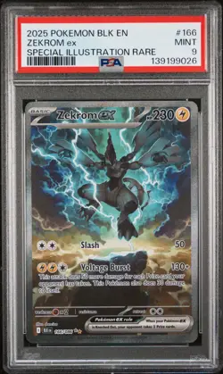 2025 POKEMON BLK EN-BLACK BOLT SPECIAL ILLUSTRATION RARE #166 ZEKROM EX PSA 9 - Image 1