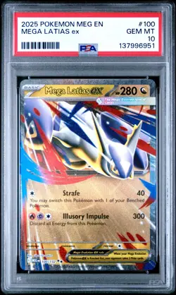 Mega Latias EX 2025 Pokemon Mega Evolution 100/132 PSA 10 - Image 1