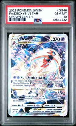 2023 Pokemon Sword and Shield Crown Zenith Deoxys Vstar #GG46 PSA 10 - Image 1
