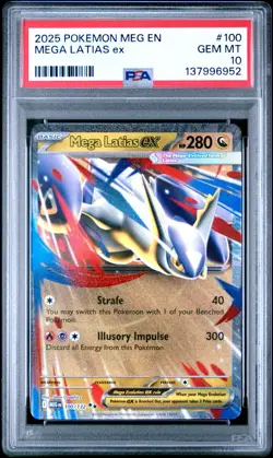 Mega Latias EX 2025 Pokemon Mega Evolution 100/132 PSA 10 (B) - Image 1