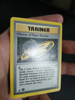 Minion of Team Rocket 1st Edition 113/132 Gym Heroes Trainer Pokemon WOTC LP - Image 3