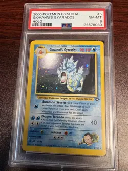 PSA 8 Giovanni's Gyarados Holo #5 Gym Challenge 2000 Pokemon - Image 1