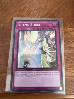 YuGiOh! - Solemn Strike RA02-EN079 Super Rare 1st Edition Near Mint - Image 1