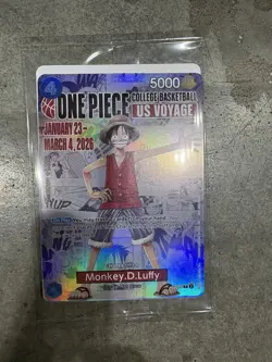 One Piece Monkey.D.Luffy College Basketball US Voyage Promo Card (Sealed) - Image 1