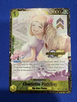One Piece 2024 Charlotte Pudding Championship OP03-112 R Near Mint NM - Image 1