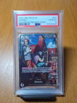 2025 ONE PIECE PROMOS PSA MAGAZINE EXCLUSIVE #001 SHANKS PSA 10 - Image 2