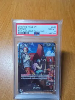 2025 ONE PIECE PROMOS PSA MAGAZINE EXCLUSIVE #001 SHANKS PSA 10 - Image 3
