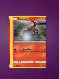 Pokemon TCG Salandit 30/214 Miscut Error Card Non Holo Rare - Image 1