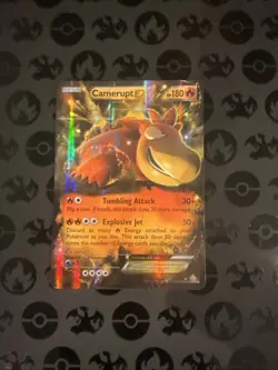 Pokemon TCG Camerupt-EX Primal Clash Holo Rare Card 29/160 EX - Image 1