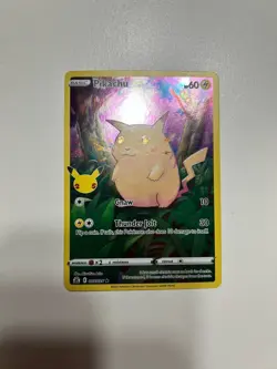 Pokemon Pikachu TCG Card Full Art Holo, 5/25 - Image 1