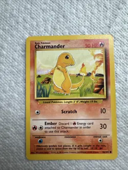 Base Set Charmander 46/102 Pokemon Card - Image 1