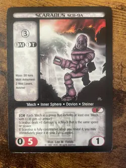 Battletech CCG TCG Card Rare Mercenaries Scarabus SCB-9A - Image 1