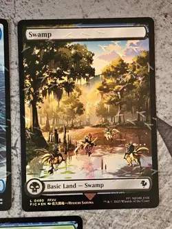 MTG Magic Final Fantasy FOIL Chocobo Track Lands Full Art Variants 5 Card Lot - Image 4